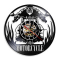 Motorcycle Vinyl Record Wall Clock Touring Motorcyclist Old Man Rider Wall Light Man Cave Riding Racing Gifts For Him Home Decor
