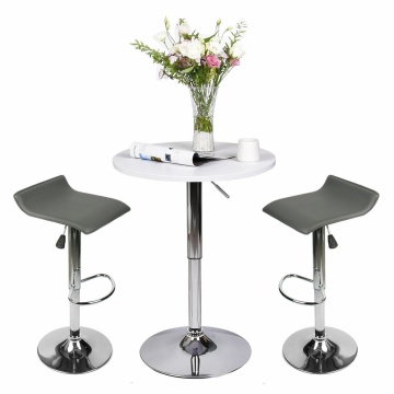 Adjustable Bar Stool PU Leather Swivel Seat Pub Table Set Kitchen Counter Chair