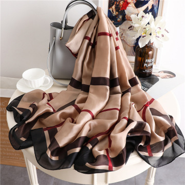 2020 new solid plaid silk scarf women long neck scarves large pashmina lady foulard bandana winter scarf hijab shawls and wraps