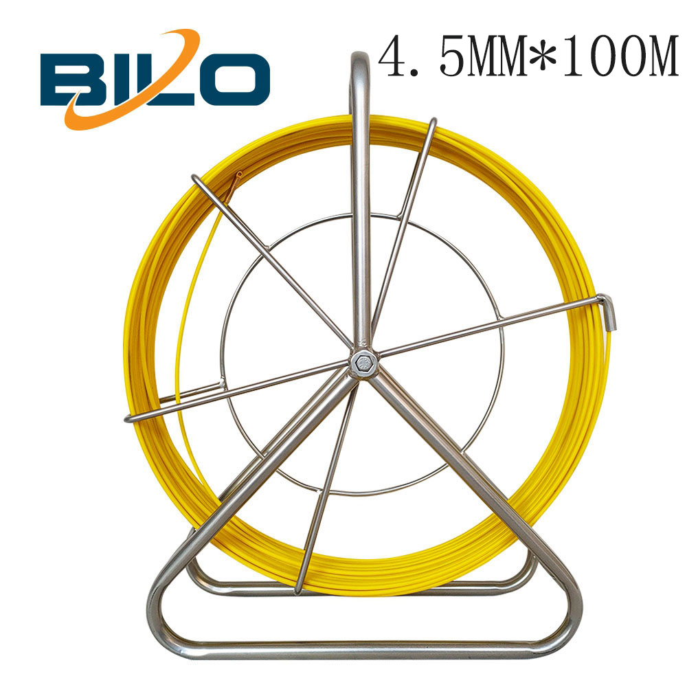 4.5MM 100M Fiberglass Duct Rodder Cable Guide Fish Tape Continuous Stand Reel Wire Cable Pulling Duct Rod