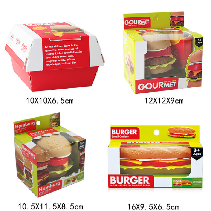 Simulation of seven-story small hamburger fries combination set children play kitchen toy gifts