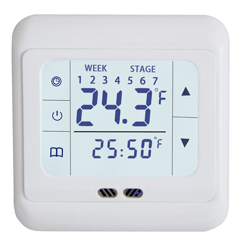 White Digital Floor Thermostat Touch Screen AC 220V Floor Heating Room Thermostat for Home Heating System Temperature Controller