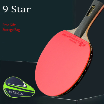 Huieson 9 Star Table Tennis Racket Carbon Fiber Double Face In Rubber Professional Powerful Ping Pong Bat Training Competition