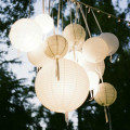 White Round Chinese Paper Lantern Wedding Birthday Party Decoration Holiday Supplies Paper Lamp Decor 10/15/20/25/30/35/40cm