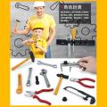 14 Pcs Set Construction Tool Set for Kids Child Career Training Activity Props Skills Development and Dress-Up Pretend Play