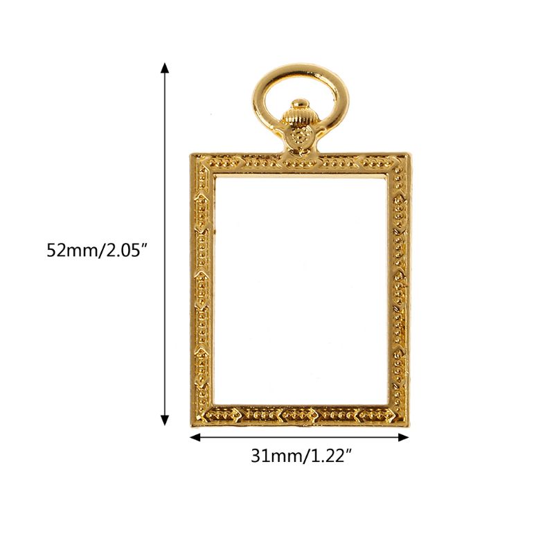 5Pcs Square Pocket Watch Resin Frames Open Bezels Setting DIY Charm Pendant Earring Necklace Accessories Jewelry Making