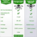 LED Garage Lights Indoor Ceiling Lights Brightness 120W 12000LM 6000K Daylight For Workshop E26/E27 Deformation Warehouse Lamp