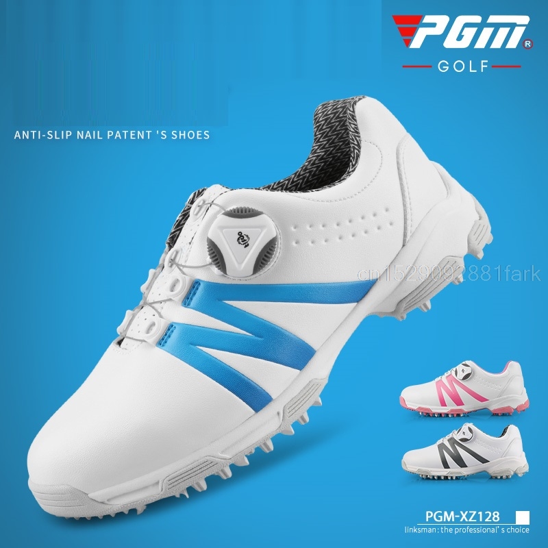 PGM Women Golf Shoes Women's Waterproof Non-slip Sneakers Girls Leisure Section Fixed Nail Breathable Sports Golf Shoes
