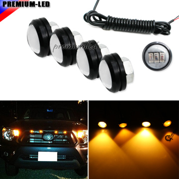 4pc For Ford Raptor Style 3000K Amber LED Lighting Kit For Chevy Dodge Ford GMC Truck or SUV Grille for Side Markers