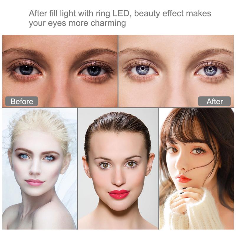 26/30cm Photography LED Selfie Ring Light USB Dimmable Camera Phone Ring Lamp Ring Lights For Makeup Video Live Studio