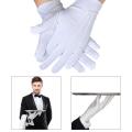 1 Pair High Quality Three Ribs White Gloves Celebration Etiquette Jewelry Performance Polyester Gloves Unisex