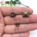 Meetee 100pcs 6-12mm Metal Square Rivet Buckles Bag Shoes Decor Button DIY Belt Leather Crafts Hardware Accessories BF068