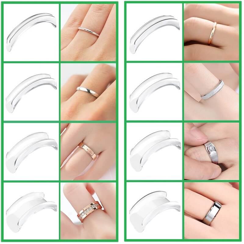 1/2/3Packs Ring Re-sizer Silicone Ring Size Adjuster Tool Jewelry Parts Accessories