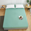 100% Cotton Fitted Sheet Solid Bed Sheet Color All-Around Elastic Rubber Band Mattress Cover Queen King Sheets 160x200