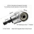 BINOAX 7mm-19mm Universal Socket Grip Ratchet Wrench Power Drill Adapter & 105 Degree Right Angle Driver Extension Power Drill B