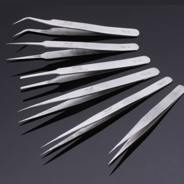 6pcs/lot Stainless Steel Vetus Tweezers Set Forceps Pincet Precision Tweezers Electrician Tools