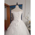 Custom made Pure White Ivory Boat Neck Off Shoulder Vestido De Noiva New Wedding Dress 100 tain Plus Size Bridal Tulle Mariage