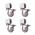 360 Degree Swivel Caster Wheels Crib Rubber Caster Wheels U-Bracket Caster With Brake No Noise Wheel For Crib Bookcase Cabinet