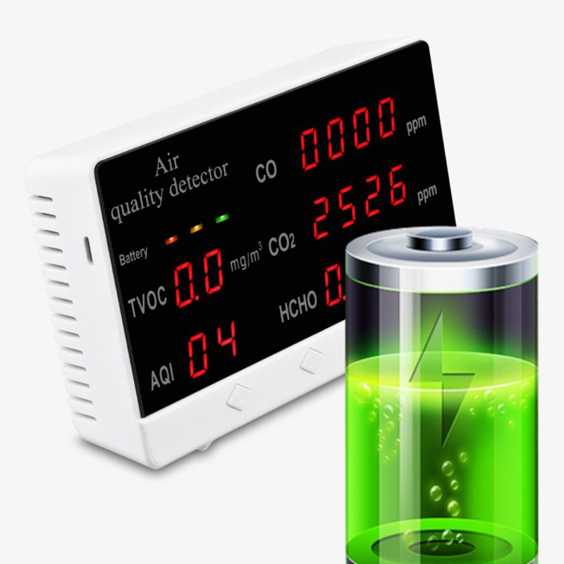 Digital Indoor/Outdoor CO/HCHO/TVOC Tester AQI CO2 Meter Air Quality Monitor Detector Multifunctional Household Gas Analyzer