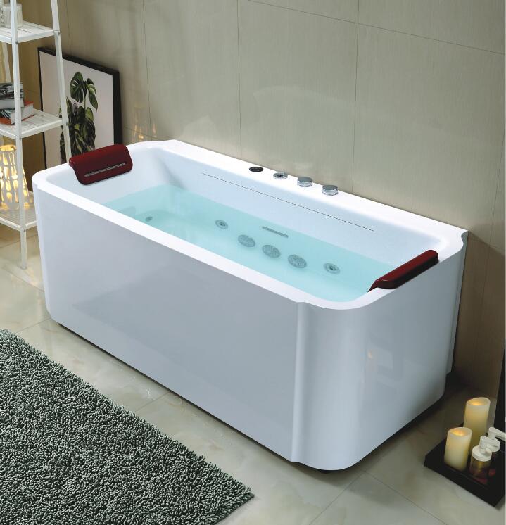 1700mm European Freestanding Rectangular Massage Tubs Bathtubs & Whirlpools Waterffall NS1105