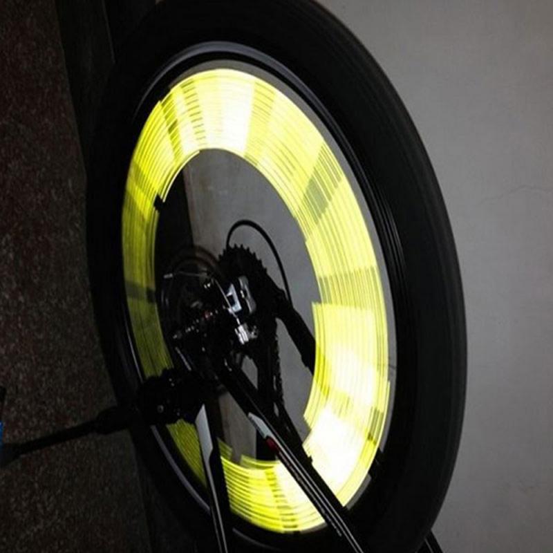 12Pc 75mm Mountain Bike Riding Wheel Rim Spoke Bicycle Mount Clip Tube Warning Light Strip Reflector Outdoor Cycling Light TSLM1