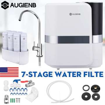 AUGIENB Reverse Osmosis Water Filtration System - 7 Stage RO Water Purifier - Under Sink Water Filter + Faucet -for Lead Arsenic