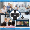 2MP 1080P Full HD CMOS Manual Focus USB Webcam Vlog Video Live Streaming Online Conference Web Camera with Microphone