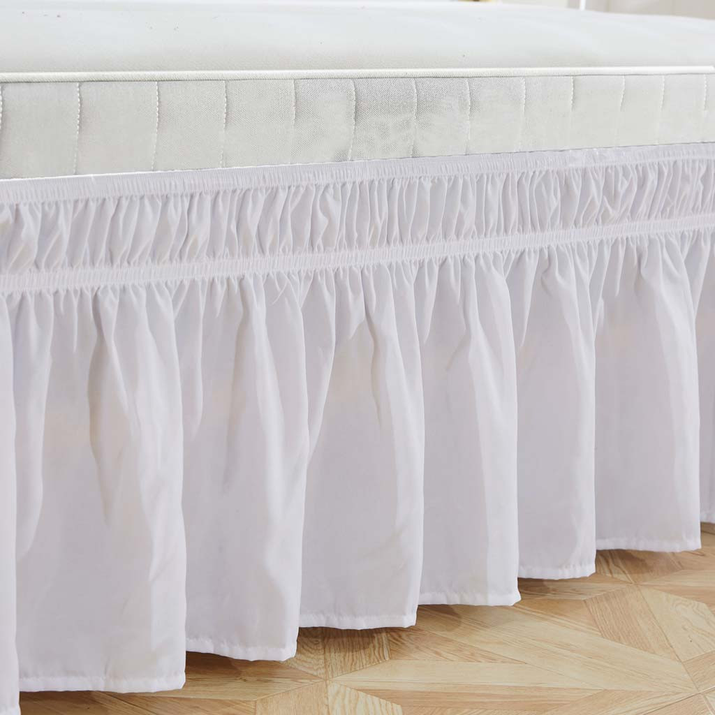 Ouneed Modern Solid Bed Skirt Dust Ruffle Split Corners Bed Bedding Pleated Skirt Multicolor For Bed White Decor DropShip May13