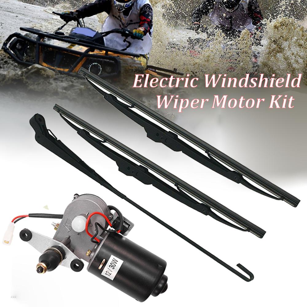 UTV Universal 12 Volt Electric Windshield Wiper Motor Kit for Polaris Ranger RZR 900 for Can Am for Honda for Kawasaki TERYX