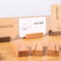 Black Walnut Wooden Numbers Photo Display Stand Business Card Holder Name Memo Clips Office Desk Organizer Dinner Party