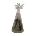 Glass Angel With Figurine LED Light Up Christmas Ornament