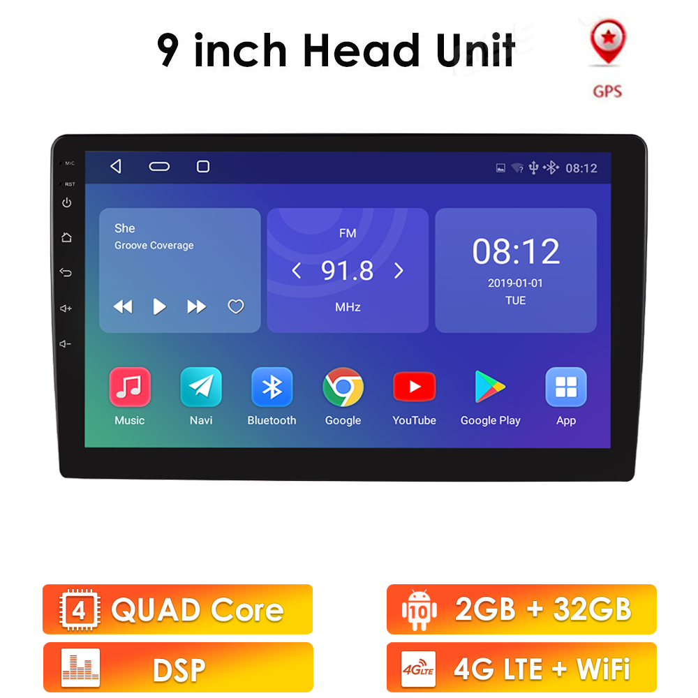 9" / 10.1" Universal Car GPS Multimedia Player 2 Din Stereo for Android 10 with Wifi bluetooth Navi Radio Player 2G+32G wifi 4G