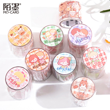 Sweet milk tea Washi Tape Cute girl PET Adhesive Tape DIY Scrapbooking Sticker Label Japanese Stationery Masking tape