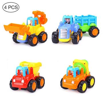 Push And Go Friction Powered Car Toys Set Tractor Bulldozer Mixer Truck And Dumper For Baby Toddlers Classic Toys Gifts for Kids