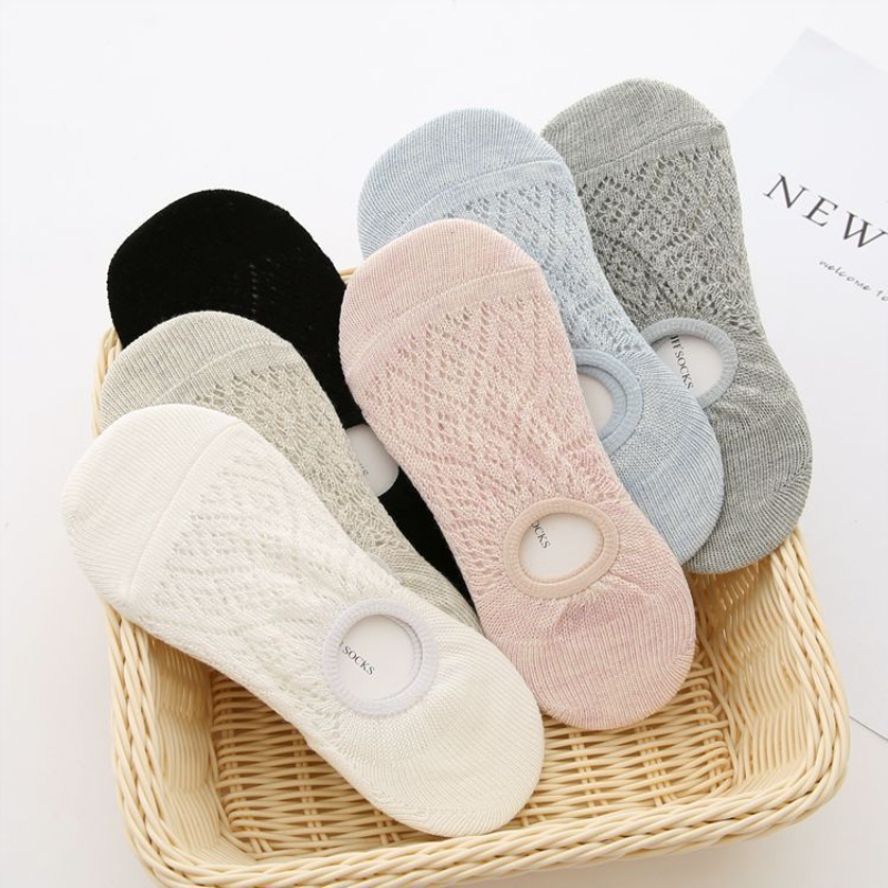 Women Socks Slippers Spring Summer New Fashion Mesh Solid Color Socks Breathable Ankle Girl Socks Female Korean Style