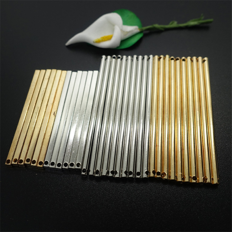 20pcs Square Round Strip Connector DIY Earring Making Accessories 40 50mm Long Stud Earring Jewelry Findings for Women Wholesale