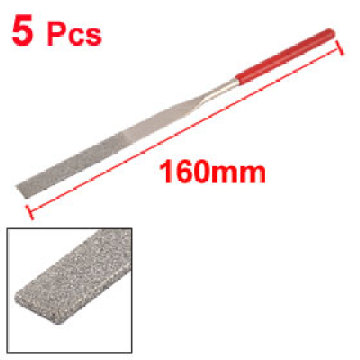 UXCELL Hot Sale 5 Pcs 8mm Tip Width Glass Stone Carving 160x4mm Diamond Coated Flat Rasp Needle File for DIY