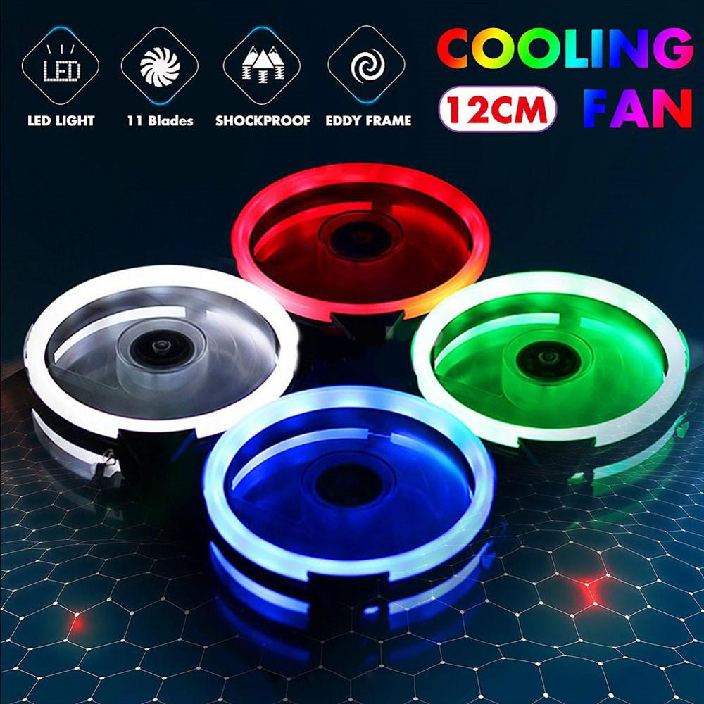 RGB LED Cooling Fan 120mm 12cm DC 12V Cooling 3Pin 4Pin Cooler Silent Quiet Fan Cooler Radiator For PC Computer Case Fan