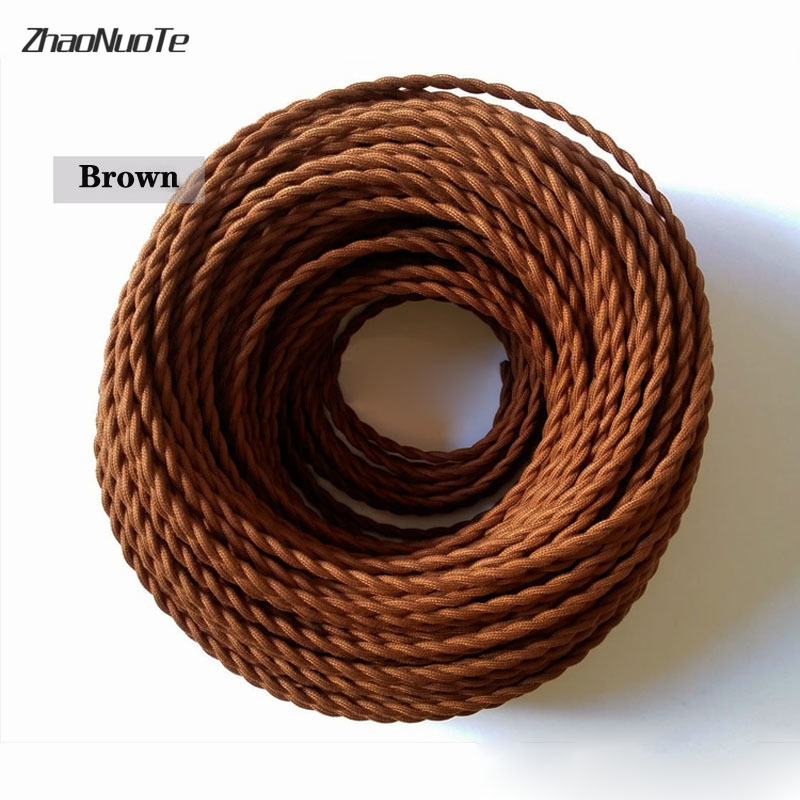 Vintage Chandelier Braided Electrical Wires 2*0.75mm Double Copper Wire for Bar Restaurant Personality Lamp Cord