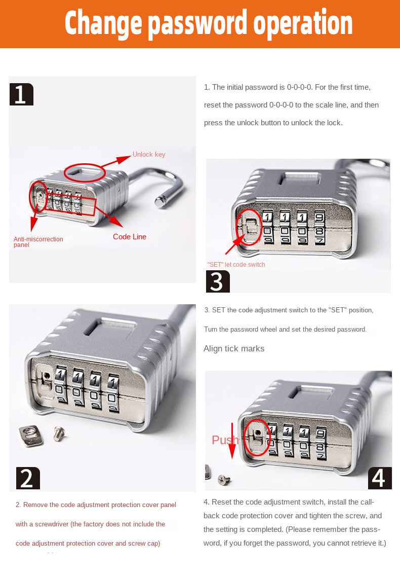 8 Password padlock