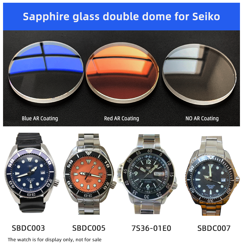 Double dome 31*3.6mm Sapphire glass MOD Sea Urchin SUMO SHOGUN for Seiko brand SBDC001 Watch crystal watch Parts