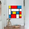 Artist Hand-painted Colorful Geometry Oil Painting on Canvas Hand-painted Piet Cornelies Mondrian Oil Painting for Living Room