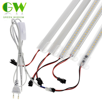 SMD2835 LED Tube AC220V 8W High Brightness Hard Rigid LED Strip Bar Lights 50cm 72LEDs Energy Saving LED Fluorescent Tubes Set