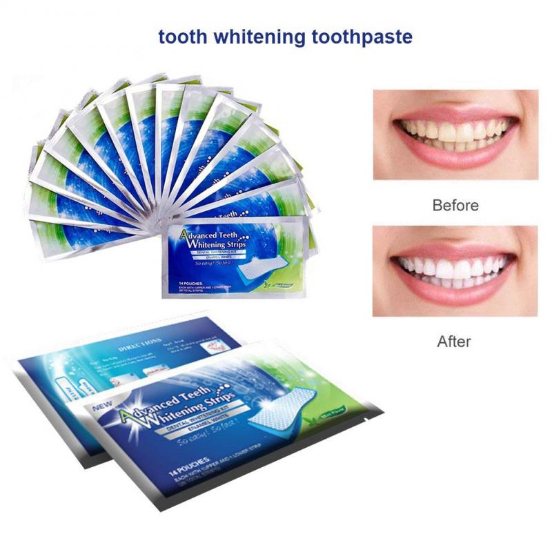 1pair Teeth Whitening Strips Professional Bleaching & Whitening Strips Teeth Stain Removal Oral Hygiene Care TSLM2