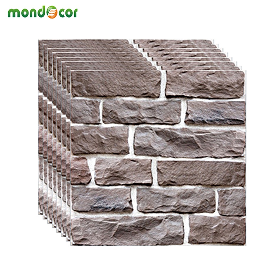 Waterproof 3D Brick Stone Wall Stickers Vinyl Self-Adhesive DIY Wallpapers Kitchen Living Room Background Bathroom Ceiling Tiles