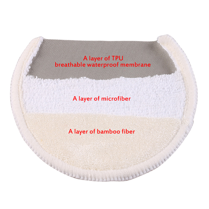 2pcs Three-Layer Bamboo Fiber Ultra-Fine Waterproof Breathable Breast Pad Anti-Overflow Maternity Care Pad Baby Feeding