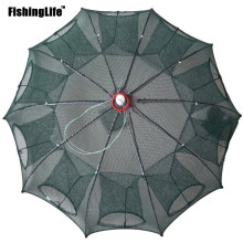 6/8/12/16 Holes Folded Portable Hexagon Fishing Net Crayfish Fish Automatic Trap Shrimp Carp Catcher Cages Mesh Nets CrabTrap