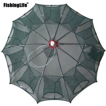 6/8/12/16 Holes Folded Portable Hexagon Fishing Net Crayfish Fish Automatic Trap Shrimp Carp Catcher Cages Mesh Nets CrabTrap