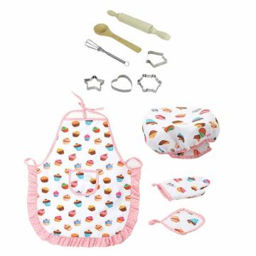 11PCs Role Play Children Kitchen Cooking Baking Set Girls Pretend Cook Play Toy Play Set Exquisite Kitchen Utensils Toys Set