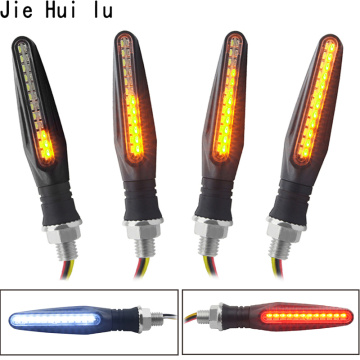 New Motorcycle 24LEDs high bright Amber Turn Signal Indicator Light front rear White Day Running light Flowing Red Brake Lamps
